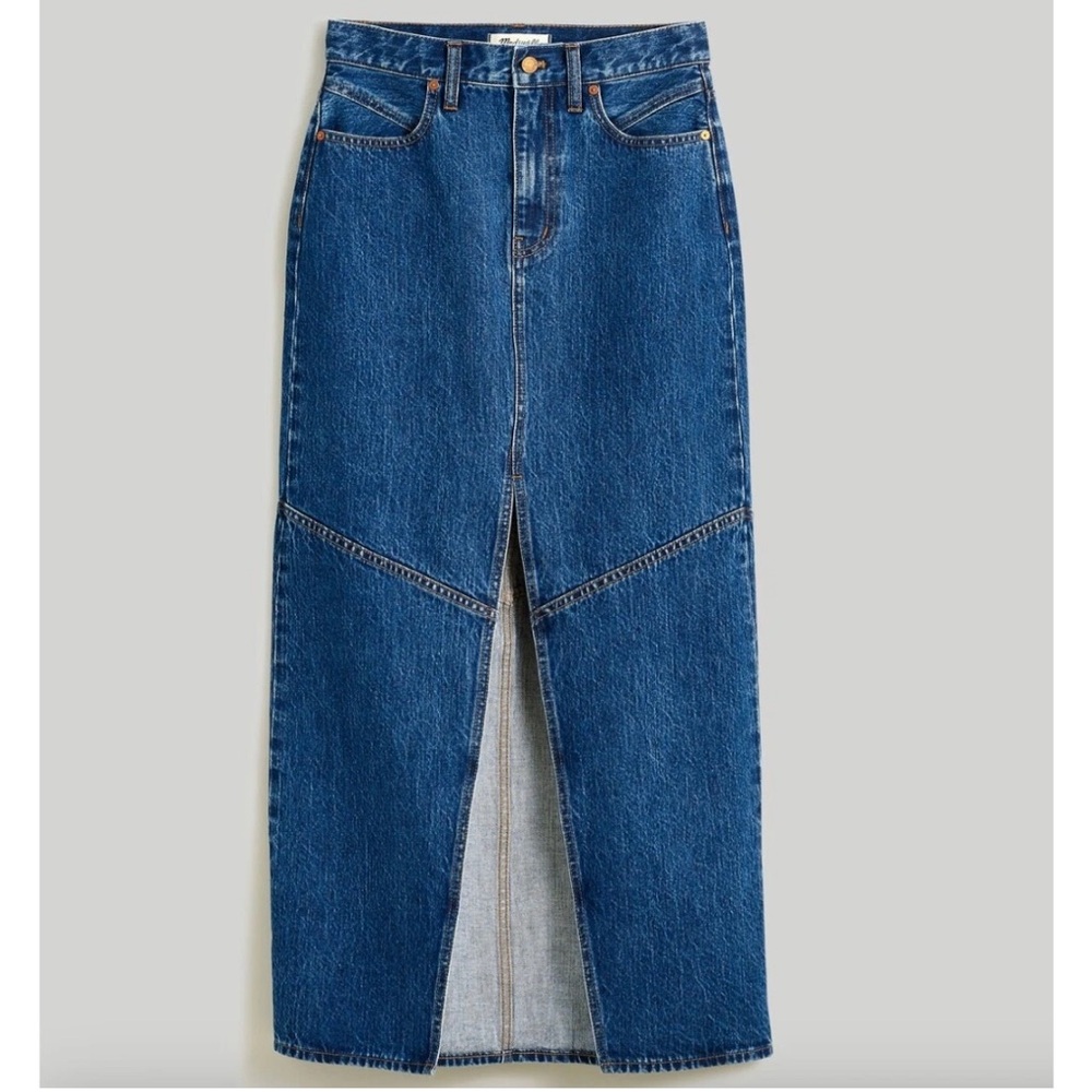 Madewell Denim Maxi Skirt Pineland Wash - Size 28 - 100% Cotton - EUC